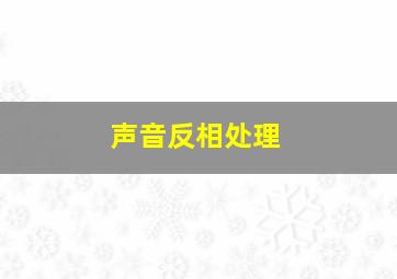 声音反相处理