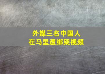 外媒三名中国人在马里遭绑架视频