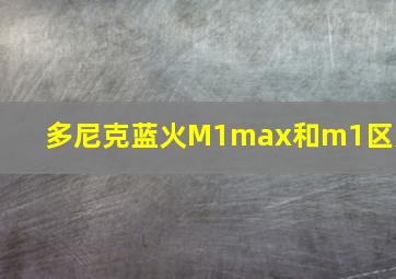 多尼克蓝火M1max和m1区别