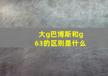 大g巴博斯和g63的区别是什么