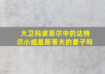 大卫科波菲尔中的达特尔小姐是斯蒂夫的妻子吗