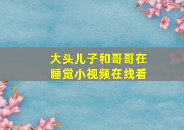 大头儿子和哥哥在睡觉小视频在线看