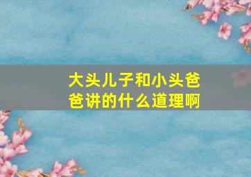 大头儿子和小头爸爸讲的什么道理啊