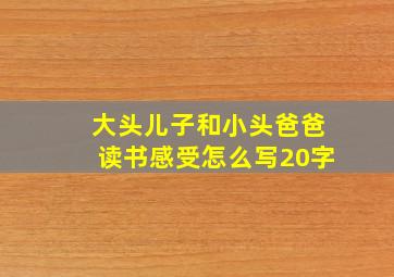 大头儿子和小头爸爸读书感受怎么写20字