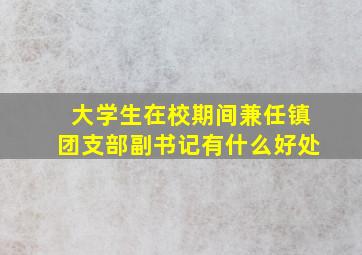 大学生在校期间兼任镇团支部副书记有什么好处