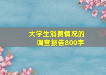 大学生消费情况的调查报告800字