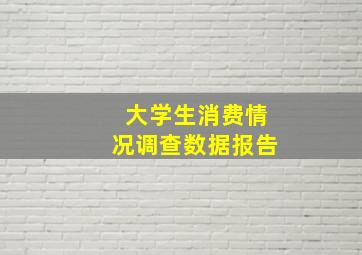 大学生消费情况调查数据报告