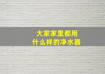 大家家里都用什么样的净水器