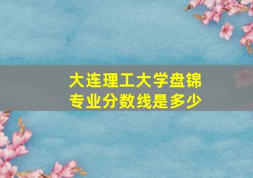 大连理工大学盘锦专业分数线是多少