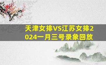 天津女排VS江苏女排2024一月三号录象回放