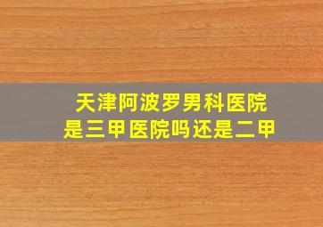 天津阿波罗男科医院是三甲医院吗还是二甲