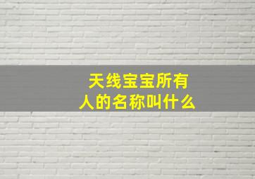 天线宝宝所有人的名称叫什么