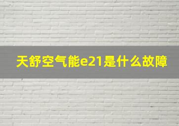 天舒空气能e21是什么故障