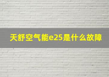 天舒空气能e25是什么故障