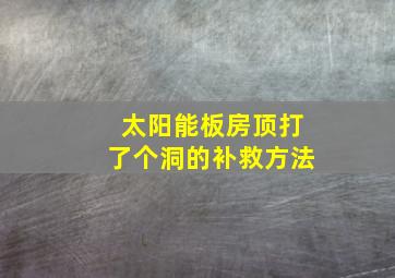 太阳能板房顶打了个洞的补救方法