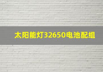 太阳能灯32650电池配组