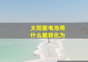 太阳能电池将什么能转化为