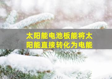 太阳能电池板能将太阳能直接转化为电能