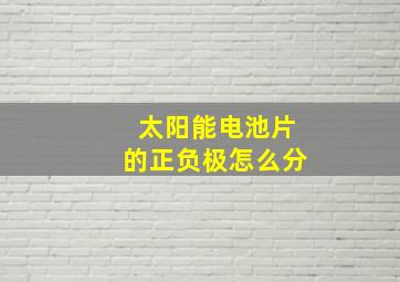 太阳能电池片的正负极怎么分