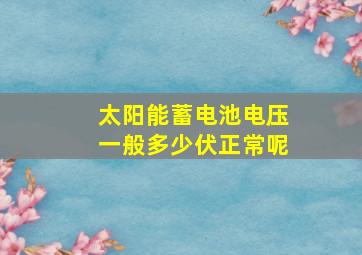 太阳能蓄电池电压一般多少伏正常呢