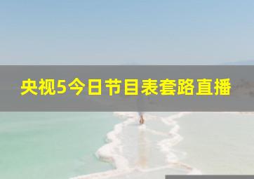 央视5今日节目表套路直播