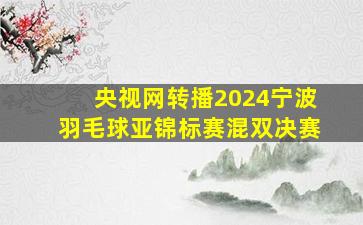 央视网转播2024宁波羽毛球亚锦标赛混双决赛