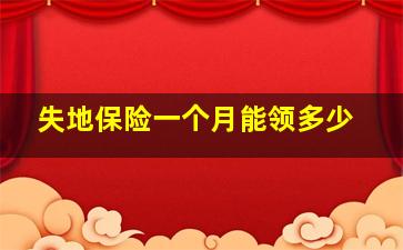 失地保险一个月能领多少