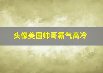 头像美国帅哥霸气高冷