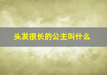 头发很长的公主叫什么