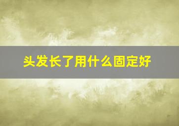 头发长了用什么固定好