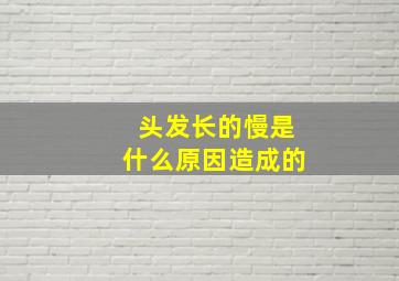 头发长的慢是什么原因造成的