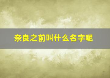 奈良之前叫什么名字呢