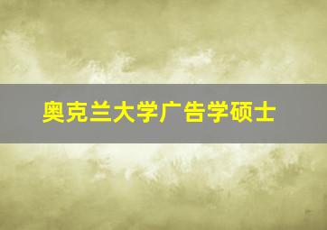 奥克兰大学广告学硕士