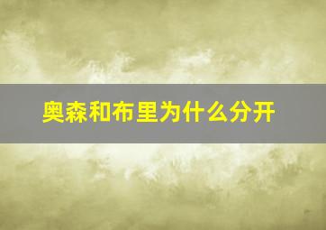 奥森和布里为什么分开