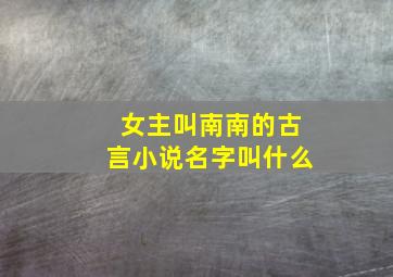 女主叫南南的古言小说名字叫什么