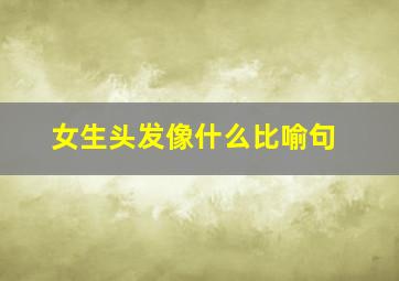 女生头发像什么比喻句