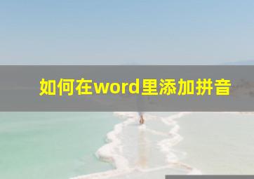 如何在word里添加拼音