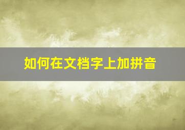 如何在文档字上加拼音