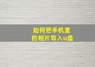 如何把手机里的相片导入u盘