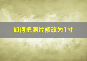 如何把照片修改为1寸