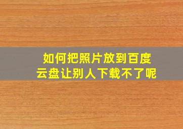 如何把照片放到百度云盘让别人下载不了呢