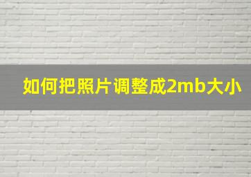 如何把照片调整成2mb大小