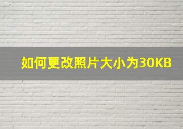 如何更改照片大小为30KB