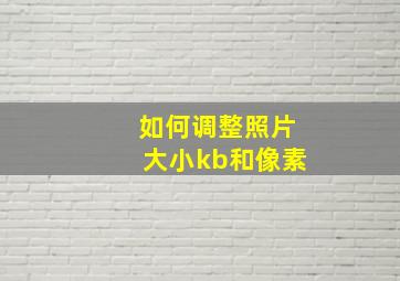 如何调整照片大小kb和像素