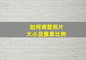 如何调整照片大小及像素比例