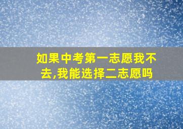 如果中考第一志愿我不去,我能选择二志愿吗