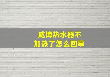 威博热水器不加热了怎么回事