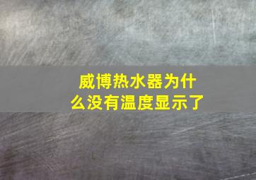 威博热水器为什么没有温度显示了