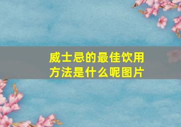 威士忌的最佳饮用方法是什么呢图片