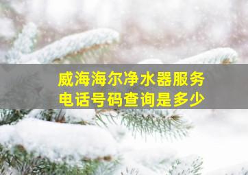 威海海尔净水器服务电话号码查询是多少